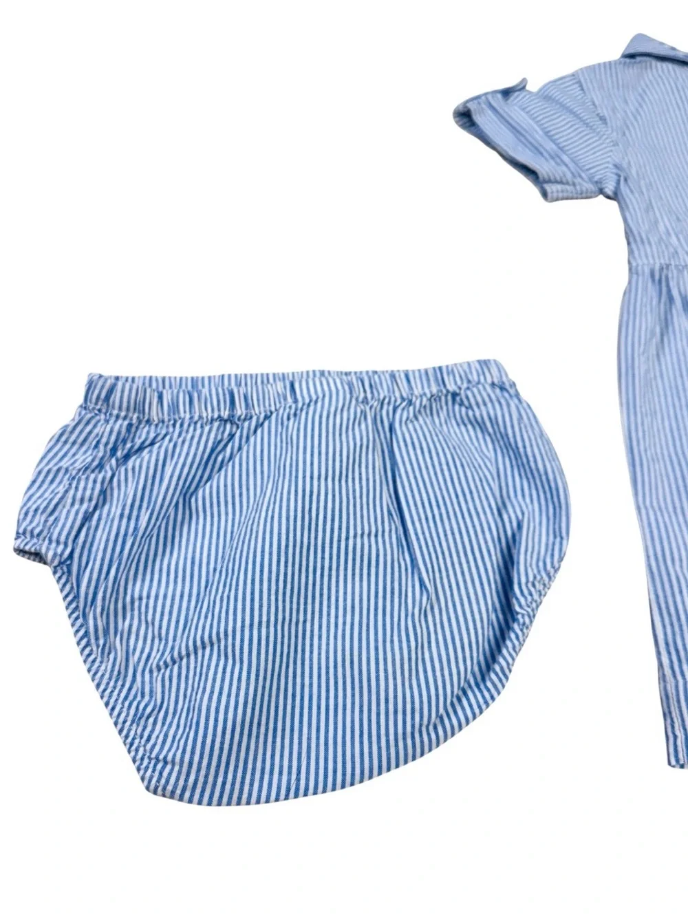 Carter’s Blue and White Striped Baby Dress with Bloomers 18mo.